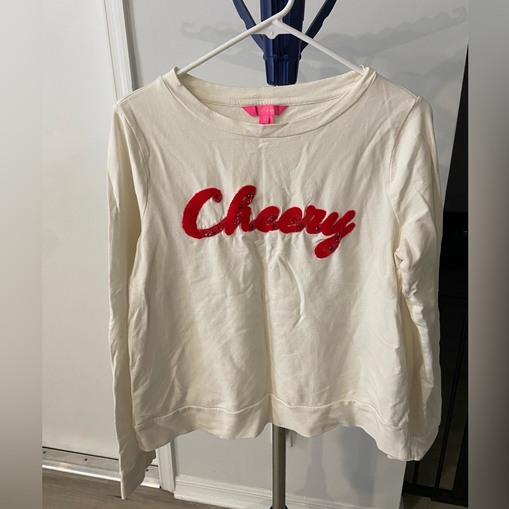 Lilly Pulitzer Red “Cheery” Sweatshirt Size M